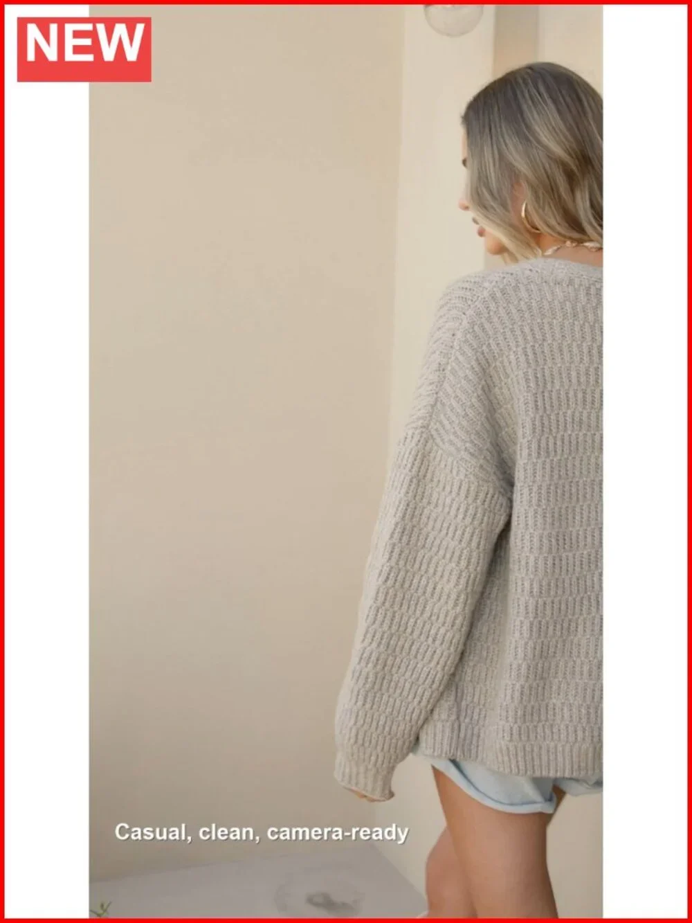 Chunky Knit Open Front Cardigan Sweater Loose Fit Long Sleeve
